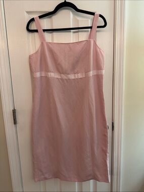Ann Taylor Loft Vintage Silk Linen Blend Dress Baby Pink Size 10